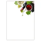 LYSCO Motiv Briefpapier (Wein-5035, DIN A4, 100 Blatt). Einseitig bedrucktes Briefpapier, sehr gut beschreibbar, Motivpapier für alle Drucker/Kopierer geeignet Motiv Wein Weintrauben Weinglas