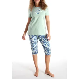 Götzburg Pyjama Kurzarm mit Motiv grün L (40)