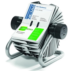 DURABLE Visitenkarten-Rollkartei silbergrau, für Visitenkarten bis Größe 95 x 60 mm
