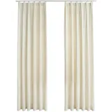 vidaXL Verdunkelungsvorhänge mit Haken 2 Stk. Samt Creme 140x245cm