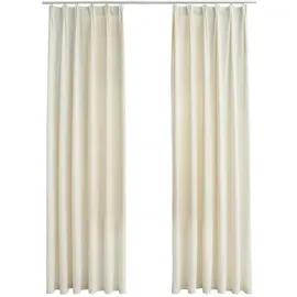 vidaXL Verdunkelungsvorhänge mit Haken 2 Stk. Samt Creme 140x245cm