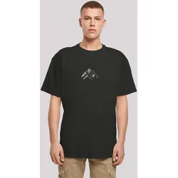 T-Shirt F4NT4STIC "Mountain Berge Urlaub Winter Schnee Ski", Herren, Gr. 3XL, schwarz, Obermaterial: 100% Baumwolle, casual, oversize, Rundhals, Kurzarm ohne Bündchen, Shirts, Print