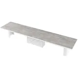 designimpex Esstisch HEK-111 Beton / Weiß Hochglanz XXL ausziehbar 180-468 cm grau