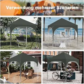 Woltu Faltpavillon 2 x 2 m inkl. 4 Seitenteile Grau