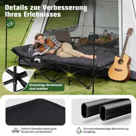 Sekey Campingliege Klappbett Schwarz