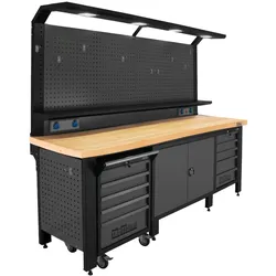 Werkstattwand Profiline XXL modular 250 cm robust Stahl LED Steckdosen Werkst...