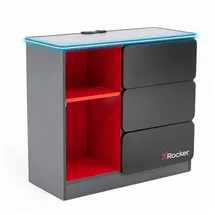 X Rocker Carbon-Tek Gaming Kommode mit LED-Beleuchtung - grau/rot