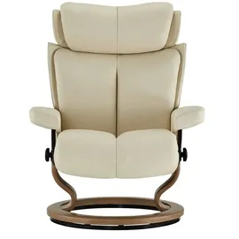 Stressless Relaxsessel mit Hocker Leder Magic S ¦ creme ¦ Maße (cm): B: 77 H: 108 T: 76.0