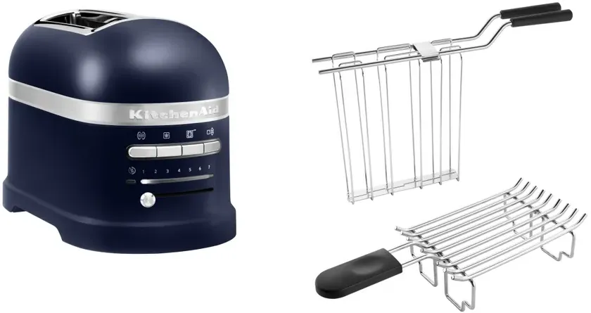 Preisvergleich Produktbild KitchenAid Paket 1, Toaster + Brötchenaufsatz Artisan 5KMT2204 - Tintenblau