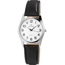 Classique Herrenuhr mit Kunstlederionsarmband - Schwarz/Weiß