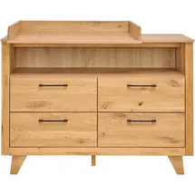 JIMMYLEE Wickelkommode Berta, Eiche, Holzwerkstoff, Eiche, teilmassiv,Hartholz,Hartholz, 131x90x77 cm, Babymöbel, Wickelkommoden & Zubehör, Wickelkommoden