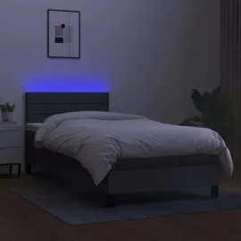 vidaXL Boxspringbett 100 x 200 cm Dunkelgrau