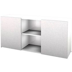 HAMMERBACHER Sideboard Haziender, V1780/W/S weiß, silber 160,0 x 42,0 x 74,8 cm