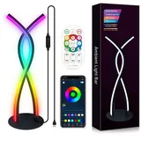 JOYOLEDER LED Nachttischlampe RGB Warmweiß, Dekolampe Atmosphäre Spiral Tischlampe Moderne,Dimmbare Nachtlicht Mit Musiksynchronisierung,App Steuerun,für Arbeitszimmer Wohnzimmer Schlafzimmer Nachttisch