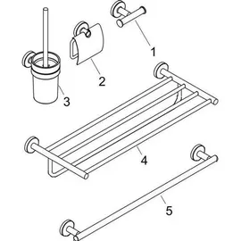 Hansgrohe Badaccessoire-Set 5-teilig Silber
