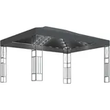 vidaXL Pavillon mit LED-Lichterkette 3x4 m Anthrazit Stoff