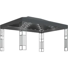 vidaXL Pavillon mit LED-Lichterkette 3x4 m Anthrazit Stoff