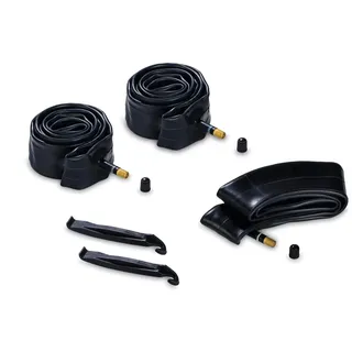 hauck Kinderwagen Schlauch Set 2x 16 Zoll & 1x 12 Zoll Durchmesser Inklusive Reifenheber, Ersatzreifen Schlauch für Dreirad-Kinderwagen und Buggys Zum Biespiel hauck Runner, Serie Schwarz)