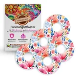 Diasticker® | Motiv-Pflaster für Freestyle Libre 3 Sensor (5 Stück, Spring Flowers) | Wasserfest - Hautfreundlich - Atmungsaktiv - Starker Halt | Selbstklebende Fixierpflaster, Sensor-Fixierung