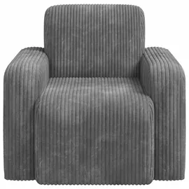 vidaXL Sessel Hellgrau Cord 1 x 1 x 1 cm Grau mit Rollen