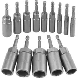 14-teiliges Tiefbett-schlagschrauber-set, 6–19 Mm Schraubendreher-bit-set, Sechskant-adapter-steckschlüssel-set Für Schraubendreher, Steckschlüssel, Handbohrmaschine