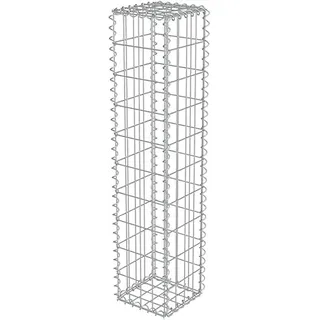 Defacto Gabione 25x25x120 cm Steingabionen Steinkorb Gabionen Wand Drahtkorb Maue Gabionenkorb Steinkorb, Drahtstärke: 4mm, Inkl. 6 Distanzhalterung,
