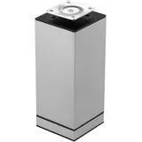 Gedotec Design Möbelfuß verstellbar Schrankfuß eckig Möbel-Bein - NIKO | Sofa-Fuß Höhe 150 mm | Sockelfuß mit Gewinde-Montageplatte | Möbel-Bein Metall Silber | 1 Stück - Kommoden-Fuß Ø 60 x 60 mm