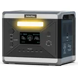 SolarPlay Q2501 Tragbare Powerstation, Solar Generator 2160Wh LiFeP04-Akku mit 2X 2400W AC 4800W Peak),100W USB-C Ausgang, 230V,1.5h Vollladen, Power Station für Camping/Wohnmobil/Notfall