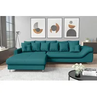 99rooms Arthur Ecksofa Links Velours Türkis