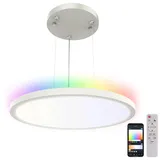 Luminea Home Control Super Slim WLAN-CCT-LED-Deckenlampe, 24 Watt, App, Hängehalterung
