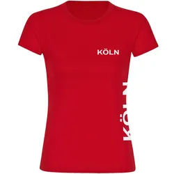 multifanshop Damen T-Shirt - Köln - Brust & Seite - Druck weiß - Frauen