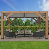 Westmann Pavillon Karl mit Lamellendach 396 cm x 335 cm x 251 cm Braun FSC®