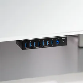 Logilink UA0444 USB-Hub 7 Port USB-A USB 3.0 5 GBit/s für industrielle Anwendungen, Metallgehäuse, zur Wandmontage Schwarz UA0444