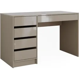 Vicco Schreibtisch Sherry, Greige Hochglanz, 55 x 120 cm mit Schubladen, Model 57919 - Grau