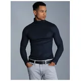 TRIGEMA Rollkragenshirt "TRIGEMA Rollkragenshirt", Herren, Gr. XL, blau (navy), Feinstrick, 95% Baumwolle, 5% Elastan, Basic, normal, ohne Ausschnitt, Shirts