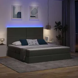 vidaXL Bett mit Stauraum und LED Dunkelgrau 160 x 200 cm
