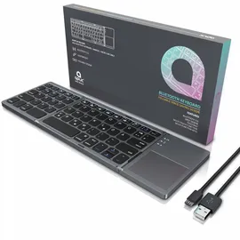 Aplic Faltbare Mini Bluetooth Tastatur mit Touchpad Grau