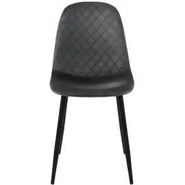 ML-Design Esszimmerstühle 4er Set, Anthrazit, Küchenstuhl mit Samtbezug, Wohnzimmerstuhl mit Rückenlehne, Polsterstuhl mit Metallbeinen, Ergonomischer Stuhl