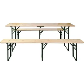 vidaXL Biertisch mit 2 Bänken Klappbar 220 cm Tannenholz