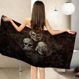 CGBNDS Strandtücher Halloween Totenkopf Finger Badetuch 100x200cm microfaser Handtuch Tragbar Ultraleicht und Schnelltrocknend Ideal als Reisetuch, Saunatuch, Badetuch,Picknick Yoga Decke