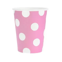 Party Pappbecher 270 ml 6 Stück Dots Pink