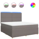 vidaXL Boxspringbett mit Matratze Taupe 180x200 cm Stoff