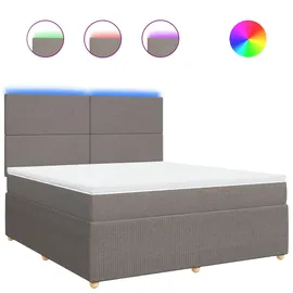 vidaXL Boxspringbett mit Matratze Taupe 180x200 cm Stoff