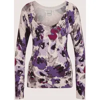 Madeleine Feinstrickpullover mit floralem Print Grau 40