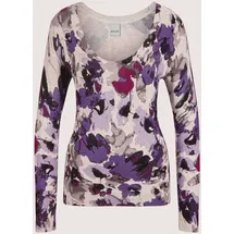 Madeleine Feinstrickpullover mit floralem Print Grau 40