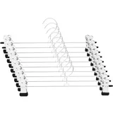 Set Mit 10 Hosenbügeln Mit Clips, 30 Cm, Metall-hosenbügel Mit Zwei Rutschfesten Clips, 360° Drehbare Haken-hosenbügel, Platzsparende Damen-rockbügel