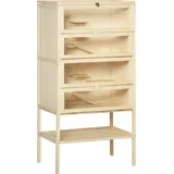 PawHut Kleintierkäfig 5 Etagen mit Gitterdach Rampen Kleintierstall Käfig Nagerkäfig Meerschweinchenstall Tannenholz Naturholz 60 x 40 x 120 cm   Aosom