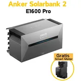 Anker SOLIX Solarbank 2 E1600 Pro mit Anker SOLIX Smarten Zähler, Speicher für Balkonkraftwerke Stromspeicher Powerbank 1,6kWh
