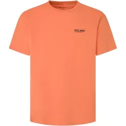 Pepe Jeans für Herren. PM509433 Orangefarbenes Freizeit-T-Shirt (S), Lässig, Kurzarm, Bio-Baumwolle, Nachhaltig