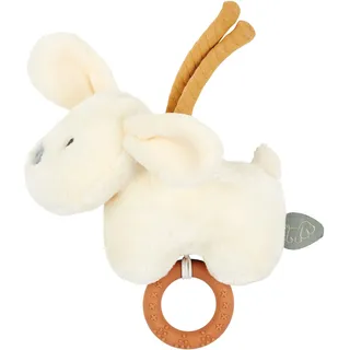 Nattou Musikalisches Mini-Kuscheltier, Hund Charlie, Mit integrierter Spieluhr, 17 cm, Vegan, Flanell, Baumwolle/Polyester, Vanille